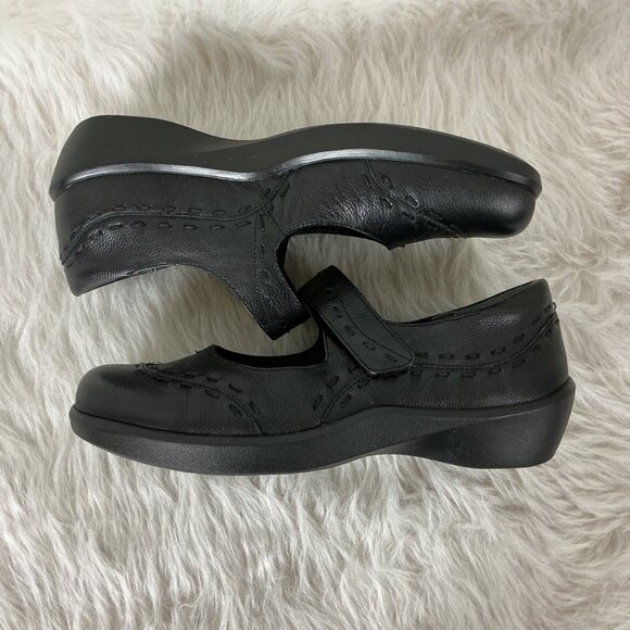 Ziera Gummibear Black Leather Mary Jane Flats EU 40 W US 9.5 W - Picture 5 of 8